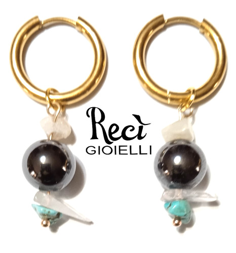 Orecchini unisex con pietre - unisex,