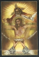 Estampa antigua de la Santissima Trinidad andachtsbild santino holy card santini