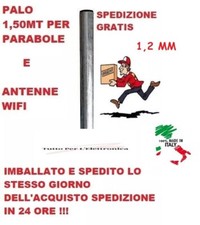 PALO ANTENNA 1,5m DIAMETRO 40mm ZINCATO A FUOCO A035315 IDEALE PER PARABOLE