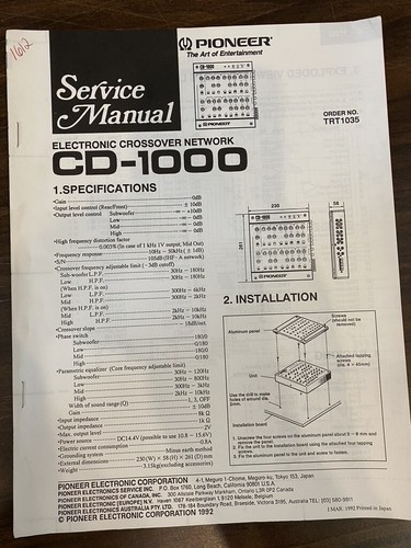 Pioneer 1000 cd1000 - cd-1000,