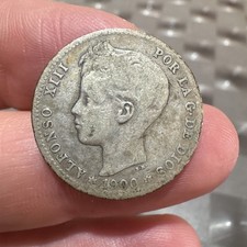 Moneta peseta 1900 spagna - 1,