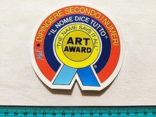 ADESIVO ART AWARD DIPINGERE NUMERI NOME VINTAGE ANNI 80 OLD STICKER AUTOCOLLANT