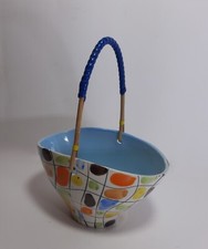 Centrotavola Cestino Ceramica Vintage SIC Italia anni '60 Portafrutta