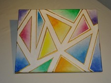 QUADRO ASTRATTO GEOMETRICO DIPINTO A MANO SU TELA 24x30 CM – FRANCESCA CRIPPA