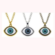 Collana Ciondolo Occhio Malocchio Evil Eye 3D Catenina Portafortuna Protezione