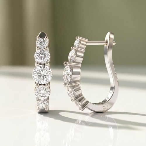 Orecchini perno con diamanti - orecchini,