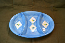 Antipastiera Piatto in ceramica dipinta a mano azzurro blu bianco Casa Sicilia