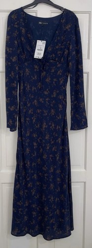 Zara abito lungo midi blu - zara,