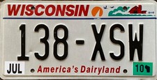 TARGA USA auto WISCONSIN vendiamo TARGHE AMERICANE ORIGINALI di tutti gli USA 