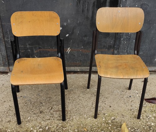Coppia sedie scuola vintage - sedie,