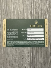 ROLEX Libretto Scheda Garanzia