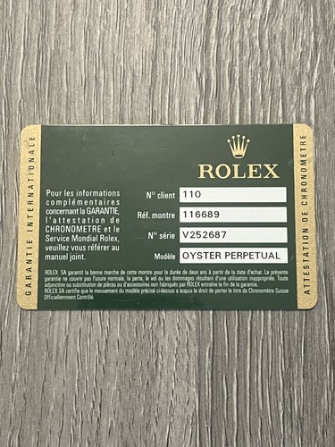 Rolex libretto scheda garanzia - libretto,