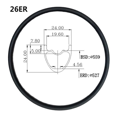Cerchio mtb carbonio - 26, 24mm