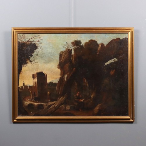 Dipinto antico paesaggio con - dipinto,