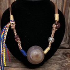 Collana perle amuleto dzi - collana,