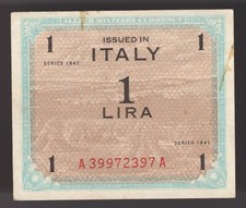 1943 Italy 1 Lira WWII Allied