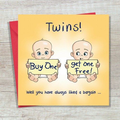New baby twins card - card,