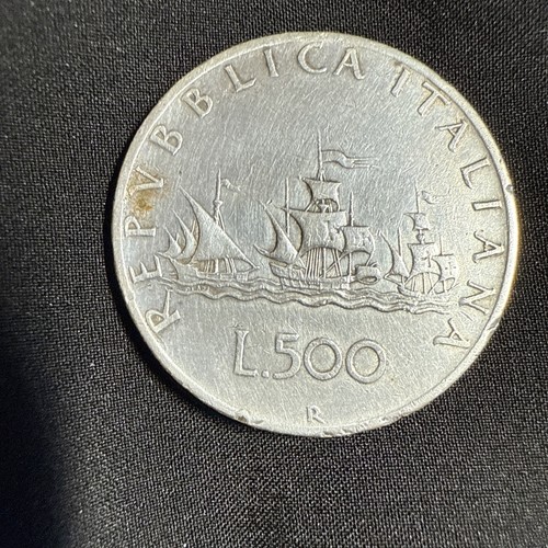 Moneta argento 500 - 500, lire