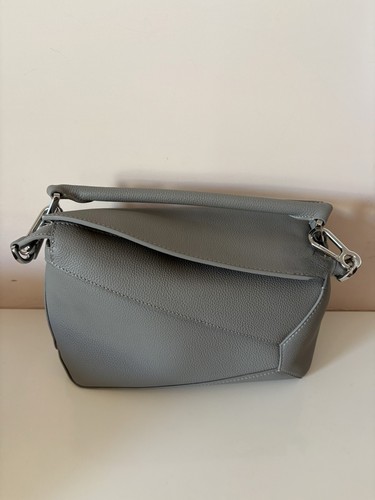 Borsa vera pelle grigio con - borsa,