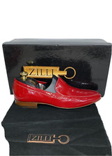 ZILLI scarpa uomo size Eu 42 mocassino pelle vitello rosso (mis.suola 30cm)ZLP15