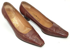 SALVATORE FERRAGAMO scarpe donna tg 6,5C Europa 37C pelle marrone S9294