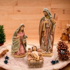 PRESEPE STATUA SET NATIVITA' H.25 cm IN RESINA SACRA FAMIGLIA ART.04713