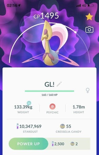 Cresselia under 1500cp per - 1500cp,