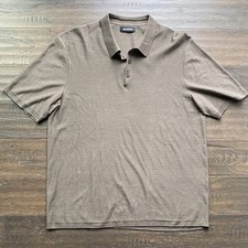 NAADAM Maglione Polo Uomo Taglia Large Taupe Seta Misto Cashmere