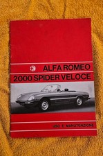 Manuale Uso e Manutenzione Duetto Alfa Spider 2000 Veloce stampa 07/71