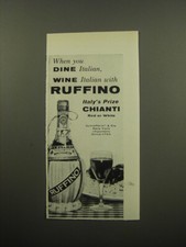 1960 Ruffino Chianti Wine Ad -