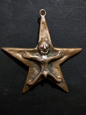 Raro ciondolo etnico in bronzo arte primitiva cm.7 peso g.23