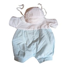 PAGLIACCETTO Cabbage Patch Bambini Vintage Blu e Bianco Gingham MAGLIONE con Cappello Berretto