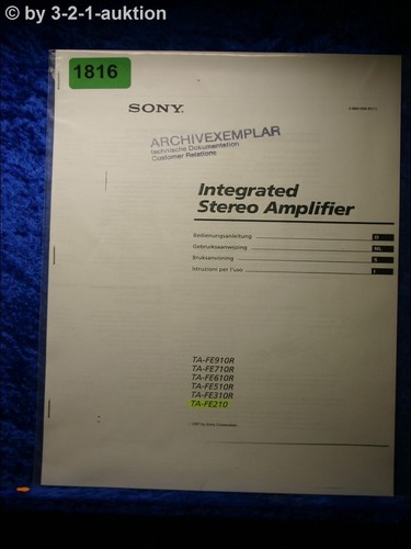 Sony bedienungsanleitung - sony, ta