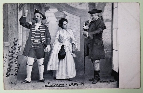 Due cartoline opera manon - due,