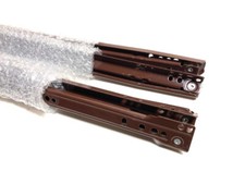 2 Coppie di Guide scorrevoli a Rulli per Cassetti o Ripiani - 550mm - Marrone