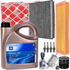 KIT FILTRI FEBI KIT ISPEZIONE + OLIO ORIGINALE 5W30 per OPEL MERIVA A 1.6 105 CV
