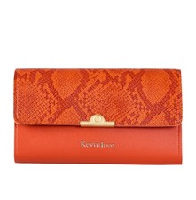 Portafoglio XL Ecopelle Arancione  Donna Kevin Jeans