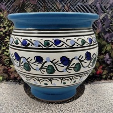 Vaso Cachepot Berbero Etnico in Ceramica Terracotta - Artigianato Tunisino per I