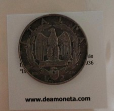 Moneta 2 Lire 1936 Impero, Vittorio Emanuele III, Rara