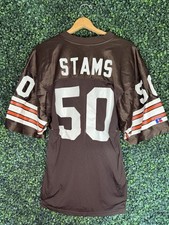 MAGLIA CALCIO vintage CLEVELAND BROWNS RUSSELL cucita taglia 44 #50 Frank Stams
