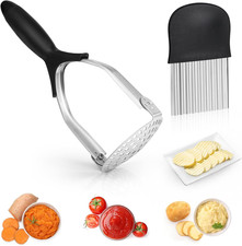 Schiacciapatate Acciaio Inox, Set Schiacciapatate E Tagliapatate, Schiaccia Pata