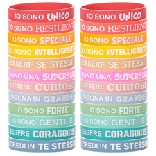 GEBETTER Braccialetti Silicone con Frasi Motivazionali Italiano, Bracciali Color