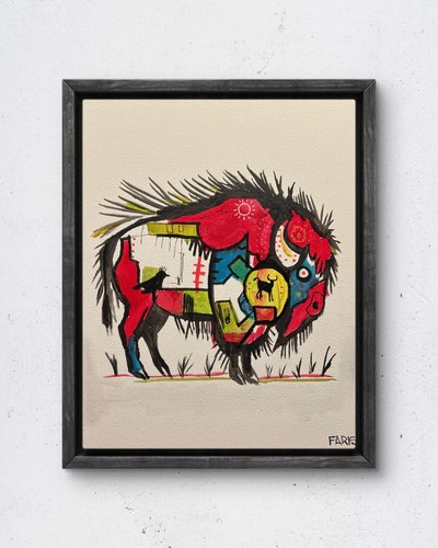 Patchwork faris art buffalo - faris, art-buffalo