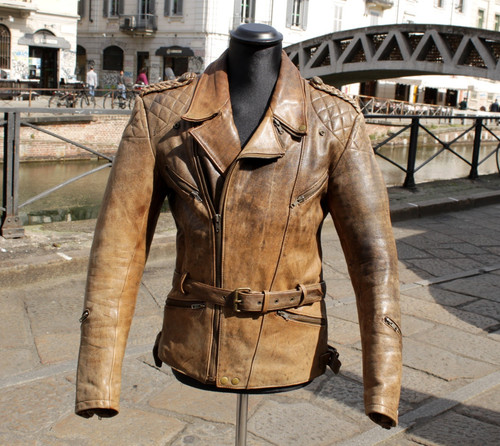 Giubbotto pelle moto vintage - giubbotto,