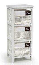 CASSETTIERA 3 CASSETTI VIMINI RIVESTITI BIANCA SLIM SALVASPAZIO LEGNO 60*25*25cm