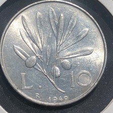 1949-R Italy 10 Lire Aluminum