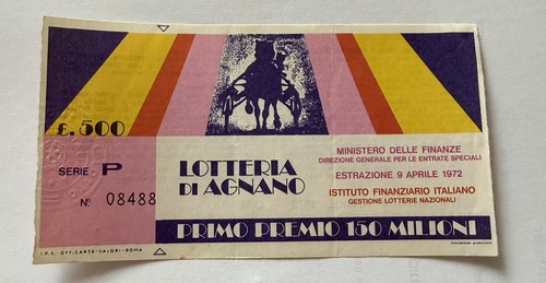 Biglietto lotteria agnano - biglietto, di