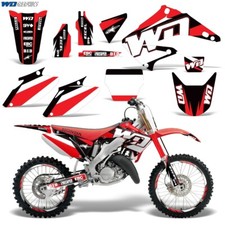WD Grafico Kit Per Honda CR125R CR250R 02-15 Dirt Pit Bike Calcomanie Rosso