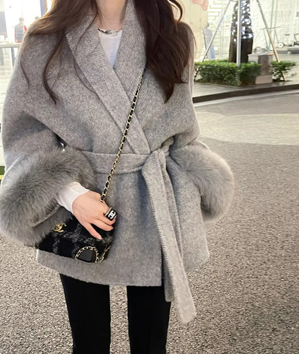 Cappotto lana collo - lana, vera