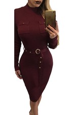 Abito aderente Bottoni Costine